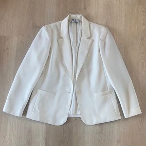 White pinstriped blazer